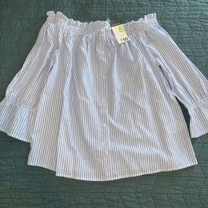 Primark off the shoulder striped shirt